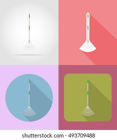 gardening tool rake flat icons vector illustration isolated on background
