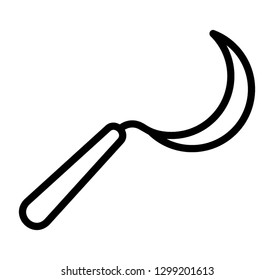 Gardening tool sickle icon vector