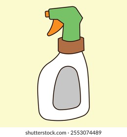 Gardening tool spray bottle flat vector illustration