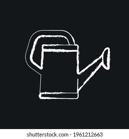 Gardening tool watering can chalk icon. Garden inventory, equipment. Customizable thin line contour symbols. Isolated vector outline illustrations.