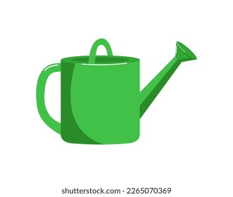 A  gardening tool, a watering can isolated on a white background. Colored flat vector illustration. Floristics and gardening, hobbies, outdoor activities. Horticulture, agronomy sign.