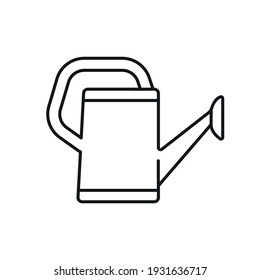 Gardening tool watering can linear icon. Garden inventory, equipment. Customizable thin line contour symbols. Isolated vector outline illustrations. Editable stroke
