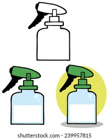 Gardening Tool-Gardening Spritzer Bottle. Vector Collection Set