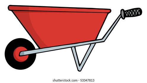 Gardening Tool-Red Gardening Wheel Barrow