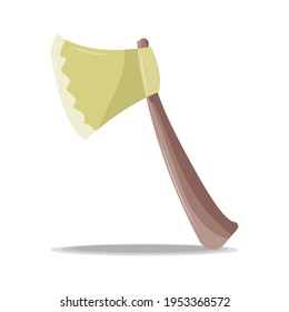 Gardening tools axe isolated illustration on white background