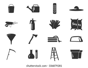 Gardening tools collection symbol for web icons