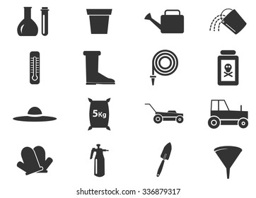 Gardening tools collection symbol for web icons