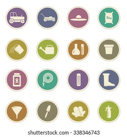Gardening tools collection symbol for web icons