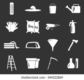 Gardening tools collection symbol for web icons
