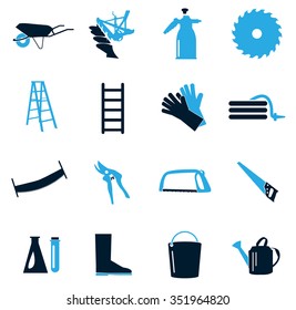 Gardening tools collection symbol for web icons