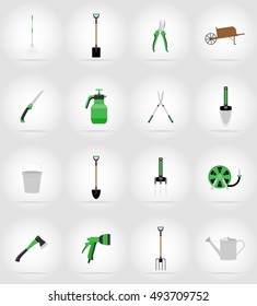 gardening tools flat icons vector illustration isolated on background