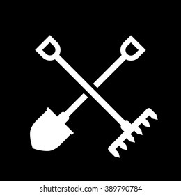 Gardening Tools Icon Flat Graphic Design