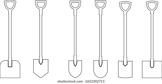 Ferramentas de jardinagem ícone definir mão rake spade, enxada, pá, e coleção vetor Trowel isolado no fundo transparente para projetos criativos. Ferramentas de jardinagem paisagem construção agrícola equipamentos de trabalho