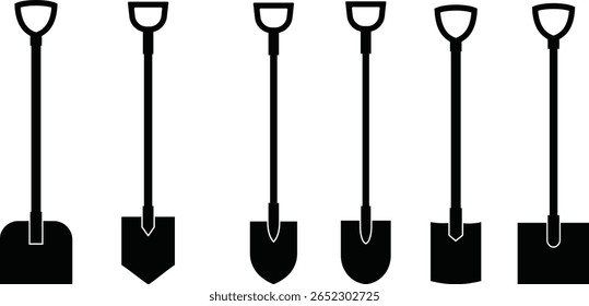 Ferramentas de jardinagem ícone definir mão rake spade, enxada, pá, e coleção vetor Trowel isolado no fundo transparente para projetos criativos. Ferramentas de jardinagem paisagem construção agrícola equipamentos de trabalho