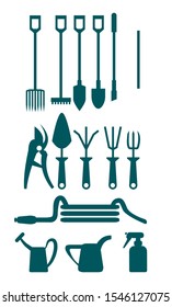 gardening tools icon set pack, High Quality variety symbols Vector illustration