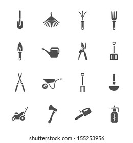 Gardening tools icons set