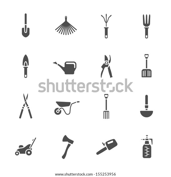 Gardening tools icons\
set