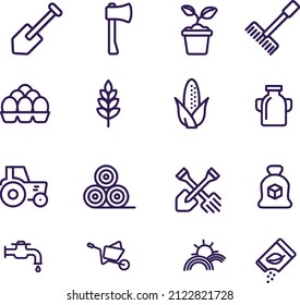 Gardening tools icons vector design 