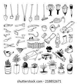 Gardening Tools, illustration vector.