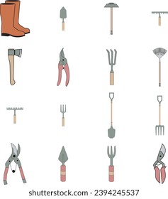 Gardening Tools Images.Free Vector | Set of various gardening items garden tools flat design illustration of items for gardening.Set of various gardening items garden 