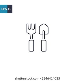 Gartenwerkzeuge Umriss-Symbol Vektorgrafik