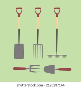 herramientas de jardinería conjunto diseño vectorial