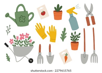 Gardening tools set,equipment for gardening and farming,Home gardening, growing natural and ecological products.