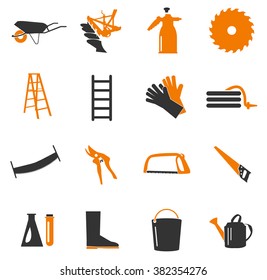 Gardening tools simply icons for web and user interfaces