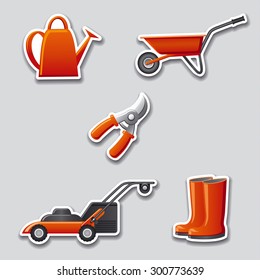 gardening tools stickers