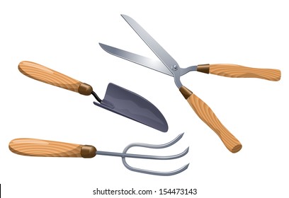 Gardening tools. Vector.