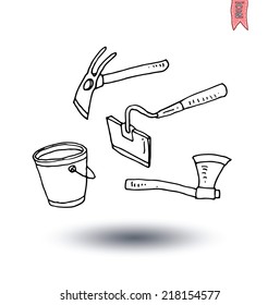 Gardening tools , vector illustration.
