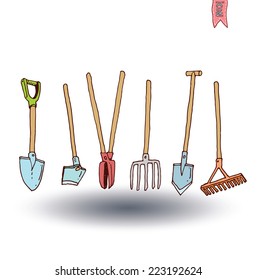 Gardening tools , vector illustration.