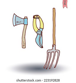Gardening tools , vector illustration.