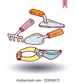 Gardening tools , vector illustration.