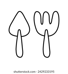 Gardening tools vector illustration in doodle style.