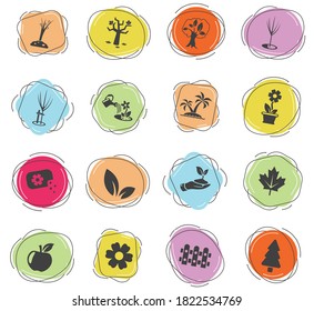 gardening tools web icons for user interface design