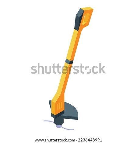 Gardening trimmer icon isometric vector. Garden grass. Machine motor