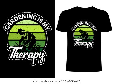 Gardening T-shirt Design. custom typography ,letter ,vintage T shirt design, creative garden collection, gardening niche T shirt for all age people illustration deign. gardening is my therapy.