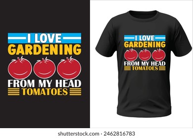 Diseño de camiseta de jardinería y archivo de Vector