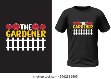 Diseño de camiseta de jardinería y archivo de Vector