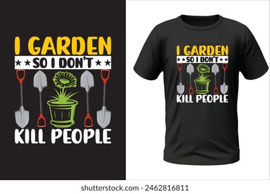 Diseño de camiseta de jardinería y archivo de Vector