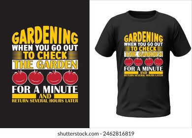 Diseño de camiseta de jardinería y archivo de Vector