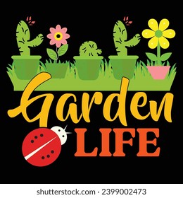 Gardening T-shirt Design Vector Template