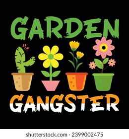 Gardening T-shirt Design Vector Template