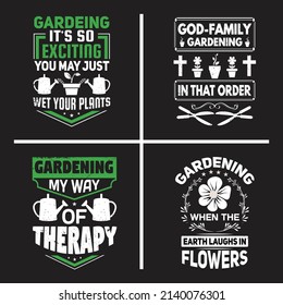 Gardening typographic slogan design vector bundle, use for wall decoration, t shirt, and more..