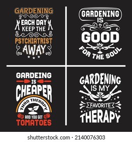 Gardening typographic slogan design vector bundle, use for wall decoration, t shirt, and more..