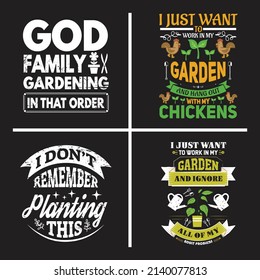 Gardening typographic slogan design vector bundle, use for wall decoration, t shirt, and more..