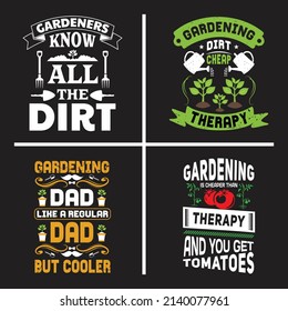 Gardening typographic slogan design vector bundle, use for wall decoration, t shirt, and more..