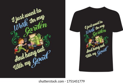 Gardening Typography Vintage T-shirt Design 