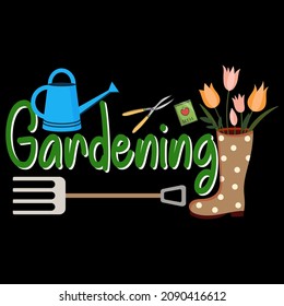 Gardening Vector Format for T-shirt And Mug Design